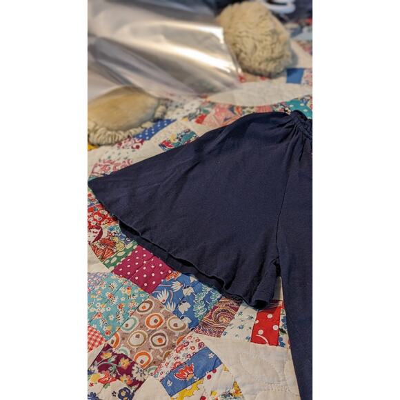 Keep in Touch Floral Embroidered Bell Sleeve Tie Ruffle Neck Top Womens Sz M - Picture 6 of 12